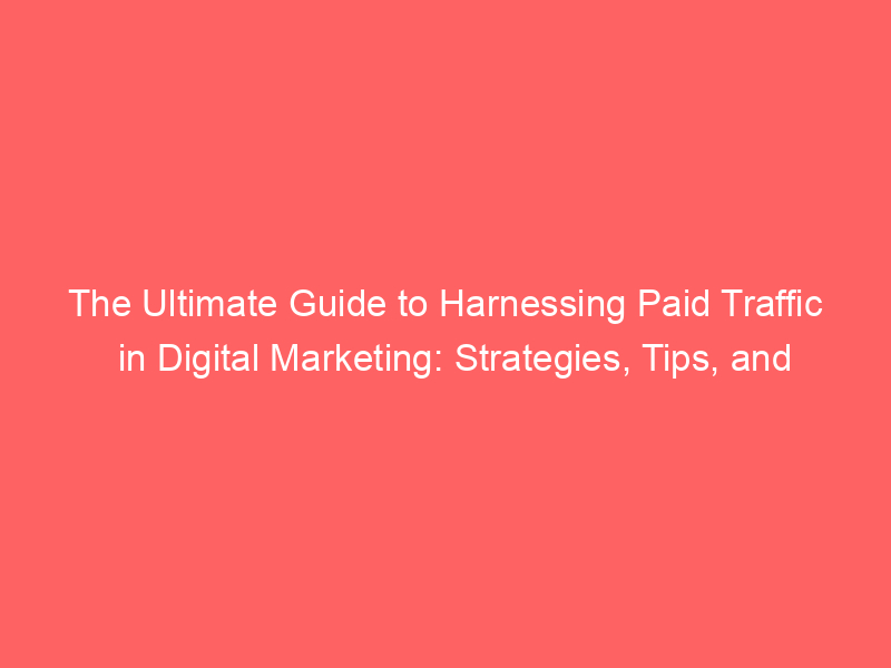 The Ultimate Guide To Harnessing Paid Traffic In Digital Marketing