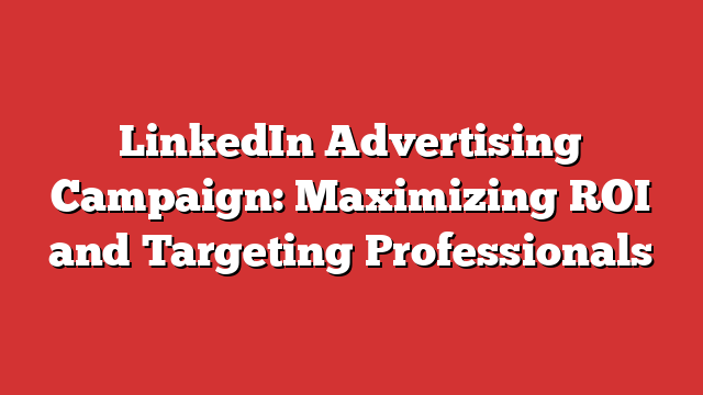 LinkedIn Advertising Campaign Maximizing ROI And Targeting