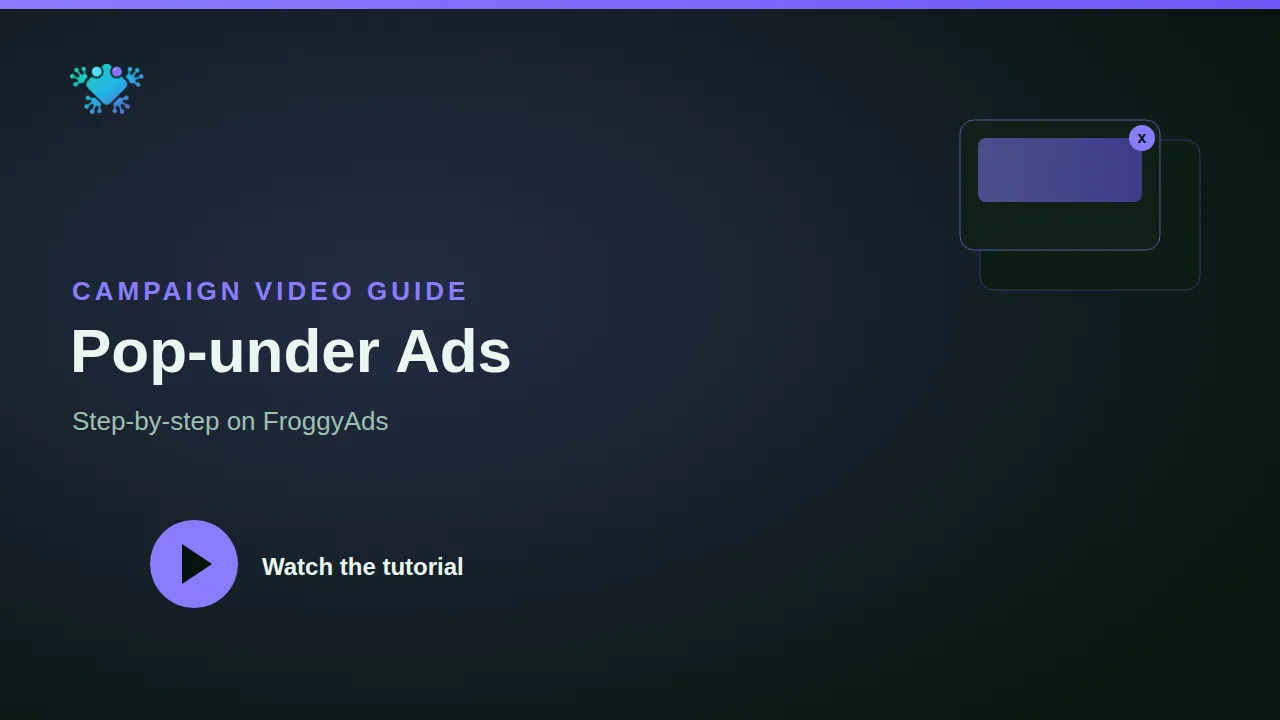 How to Create a Pop-under Ads Campaign video thumbnail