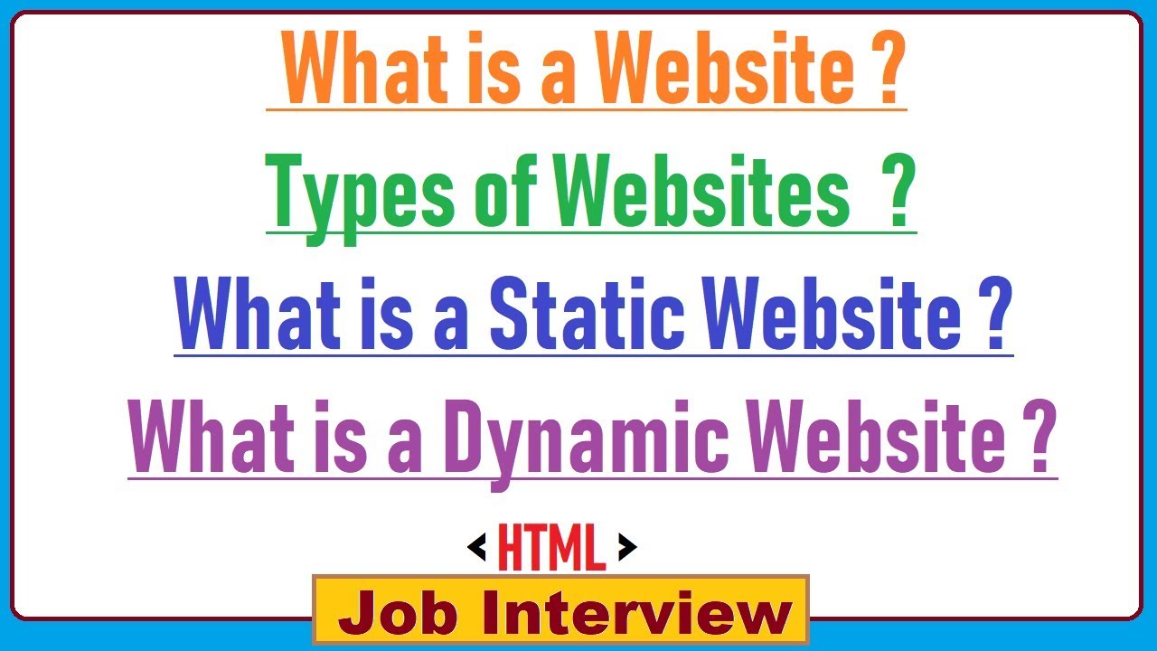 16. What is a Website & Types of Websites  with  Definition ?