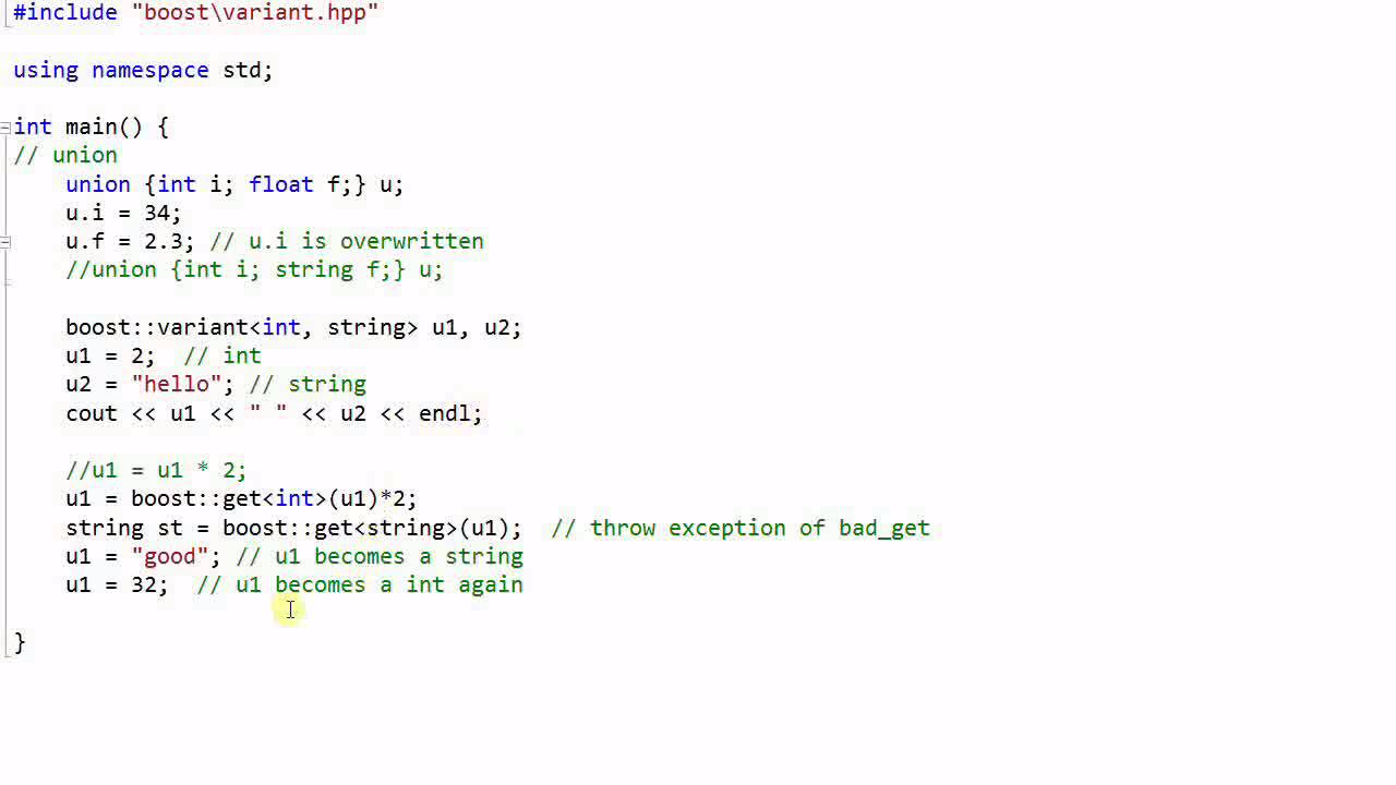 Boost Library #2:  Variant