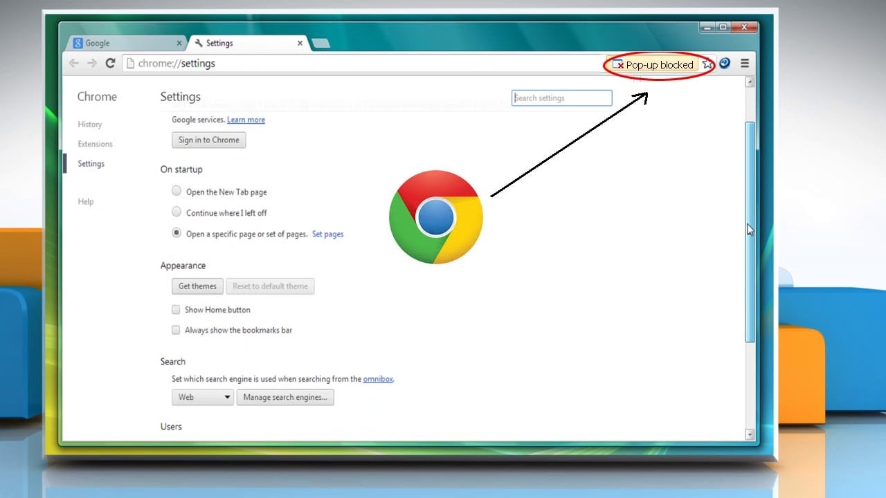 How to allow pop-ups in Google™ Chrome