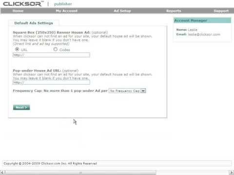 Clicksor - Generate Ad Code