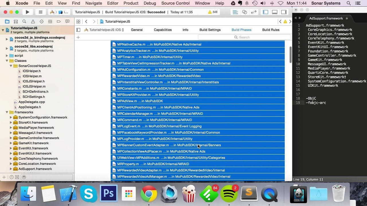 JavaScript | iOS Cocos Helper - Setting Up MoPub