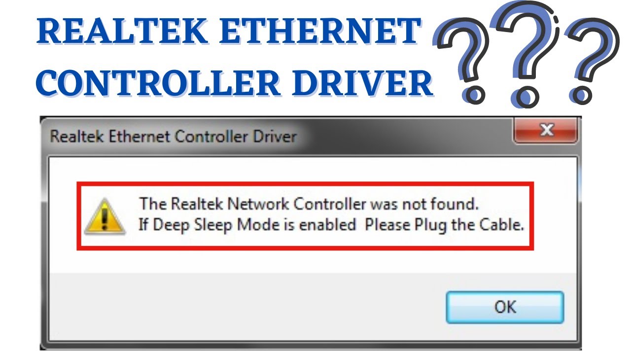 Realtek network controller was not found Windows 10
