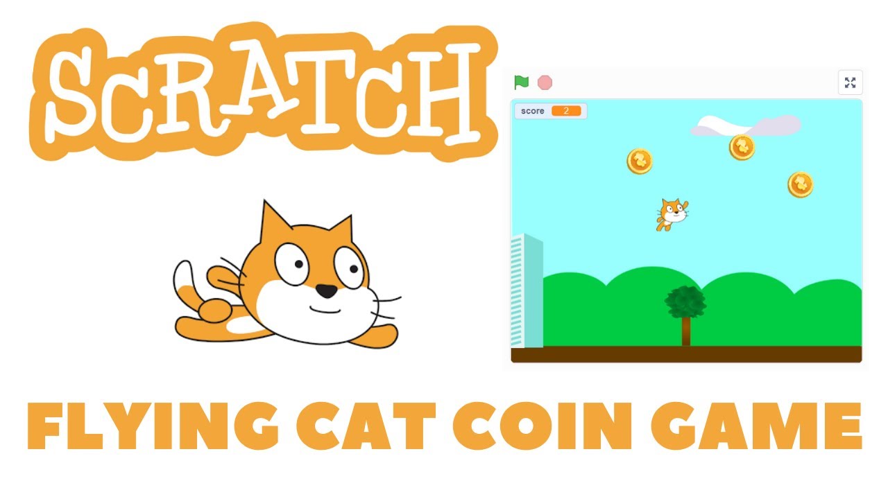 Flying Cat Coin Game | Scratch Coding Lesson 8 #wecode