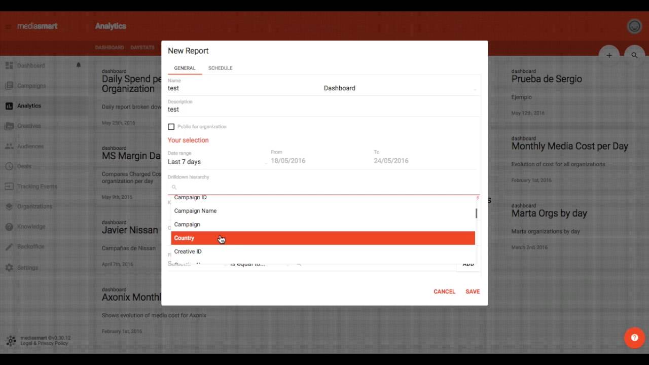 Mediasmart Mobile DSP Analytics - Templates