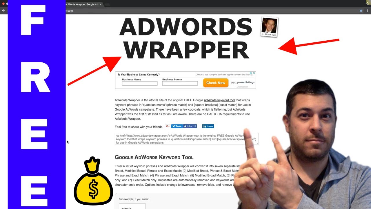 FREE Adwords Wrapper Tool - Best For Wrapping Keywords For Google Adwords