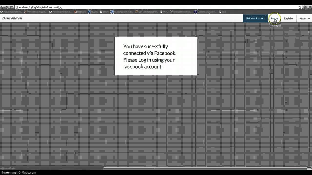 Register and Login via Facebook