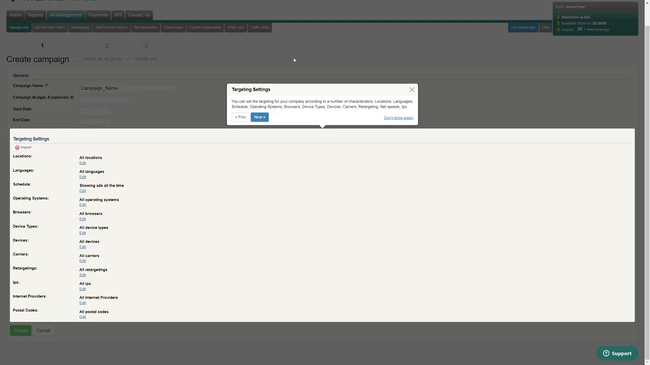 Step 1: Campaign Setup