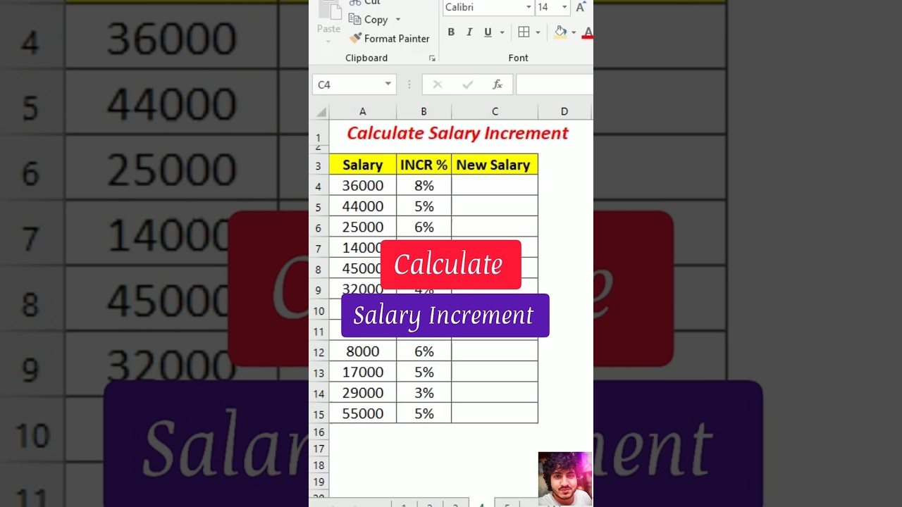 Trick to calculate salary increment 💪😎 #advancedexcel #excelshorts