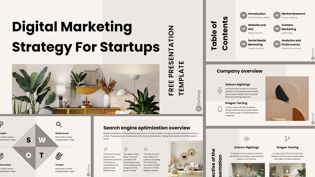 Digital Marketing Strategy For Startups PPT Presentation Template | Free Slides | Free PowerPoint