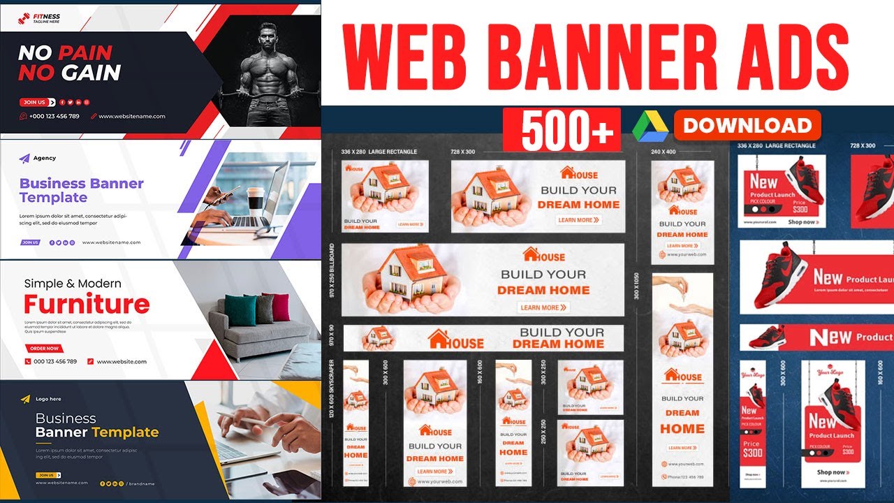 Web banner design in photoshop tutorial | Web banner design PSD Templates Free Downloads