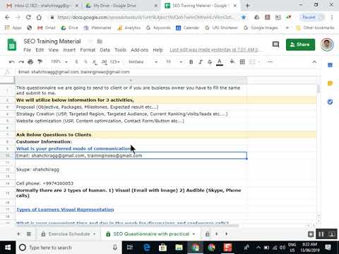 Digital Marketing Questionnaire   13th Jun 2019