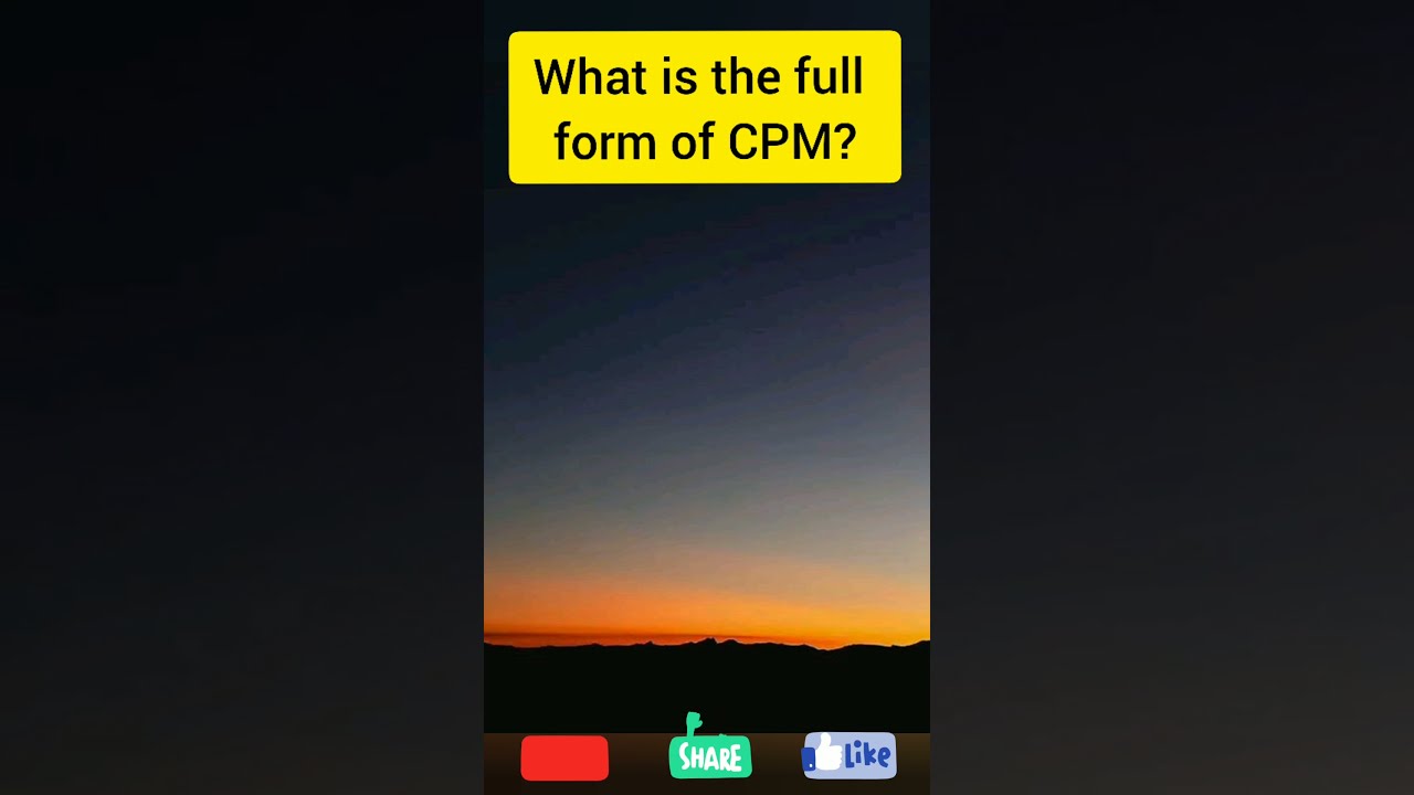 139) What is the Full Form of CPM? #shorts | Exam Solution Everyday