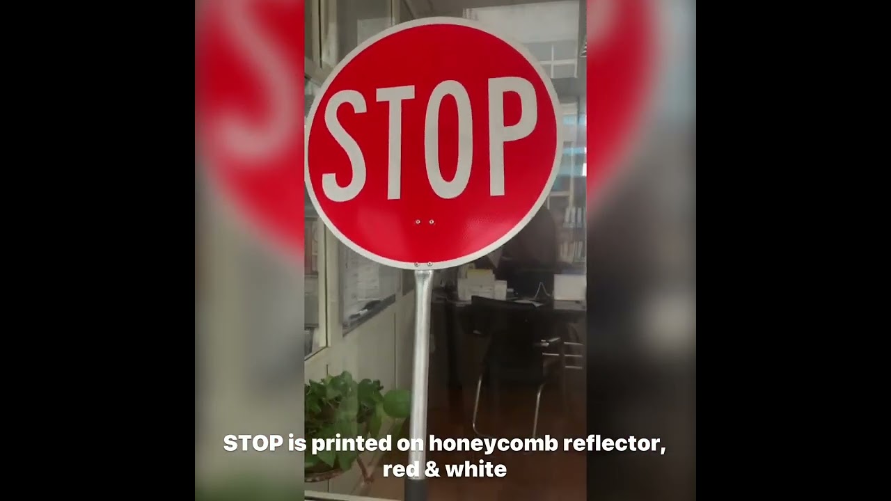 Lightweight Durable Hardboard Traffic Safety Circle Paddle Double Sided Stop Slow Sign