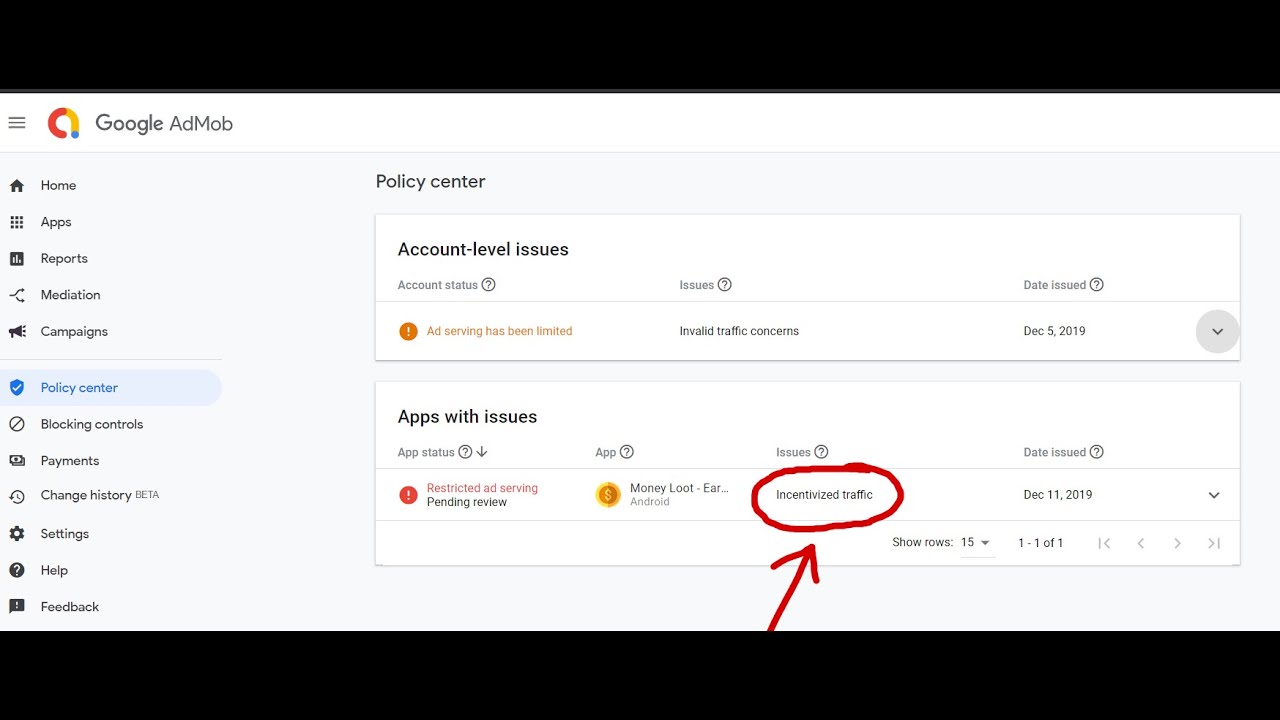 Incentivized Traffic | Invalid Traffic | Admob Ad Serving has been limited | Temporary or Permanent