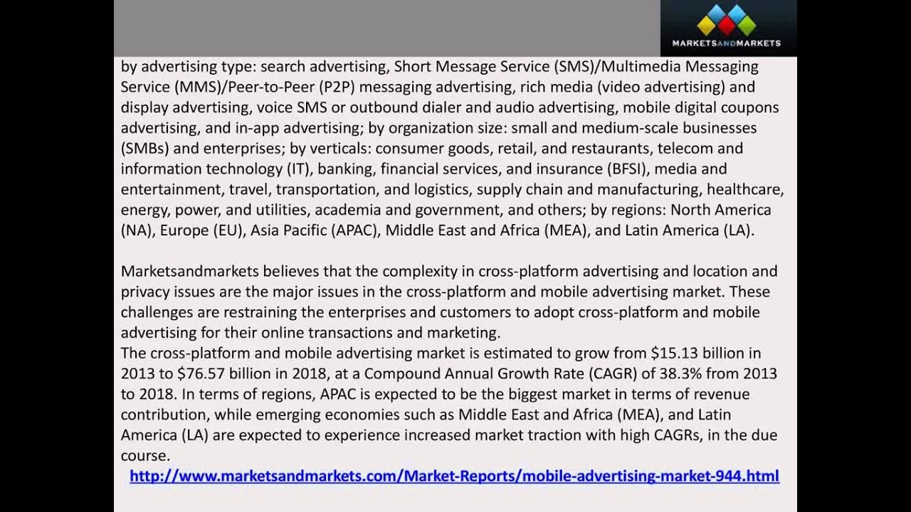 Mobile Advertising Market worth $76.57 Billion by 2018
