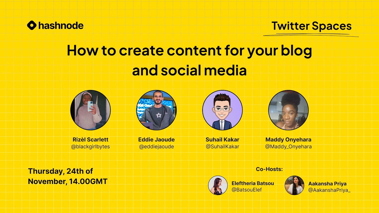 How to create content for your blog and social media — Twitter Space