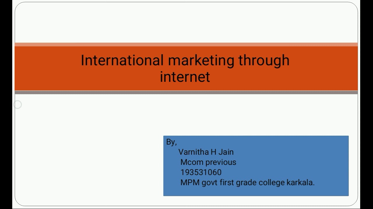 International marketing through internet