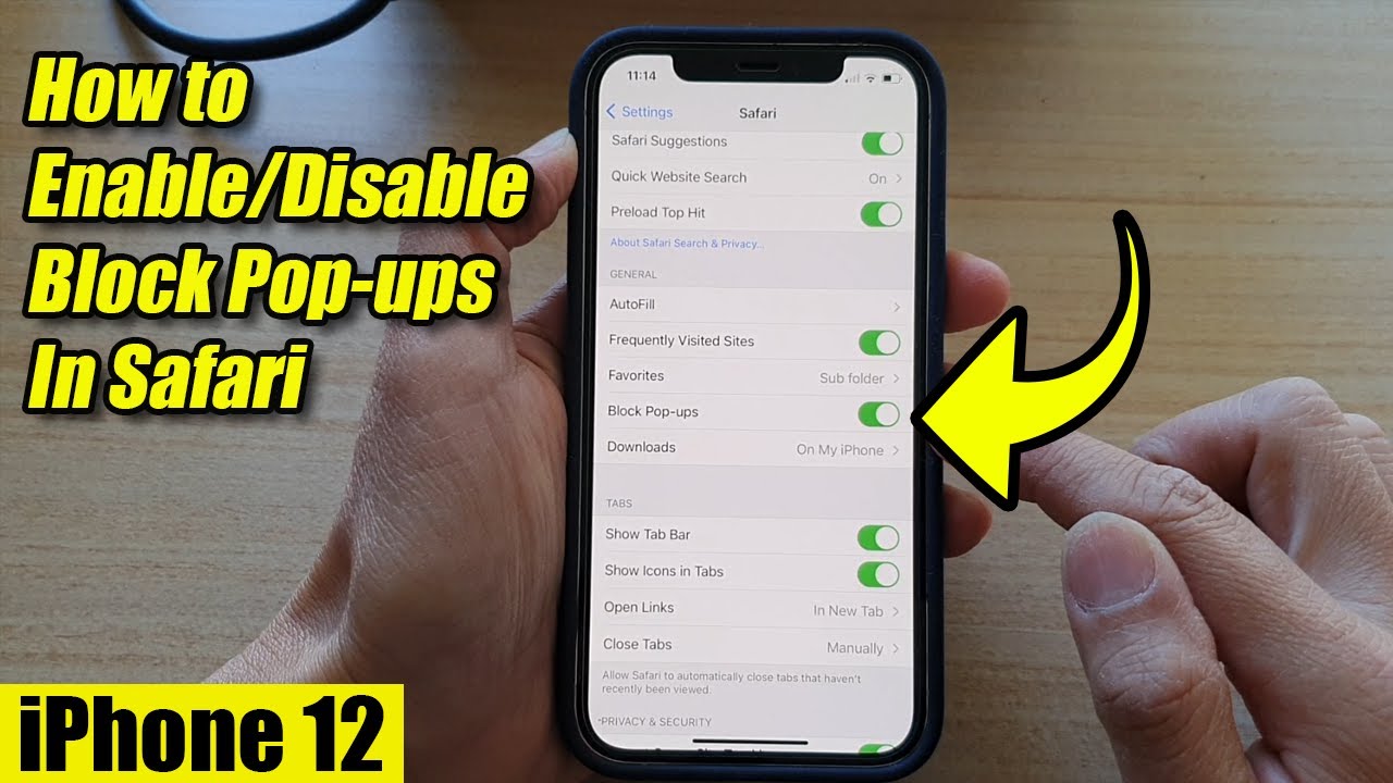 iPhone 12: How to Enable/Disable Block Pop-ups In Safari