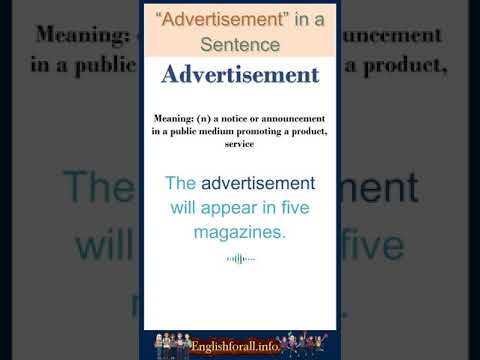 Advertisement Meaning | Advertisement in a Sentence | Most common words in English #shorts