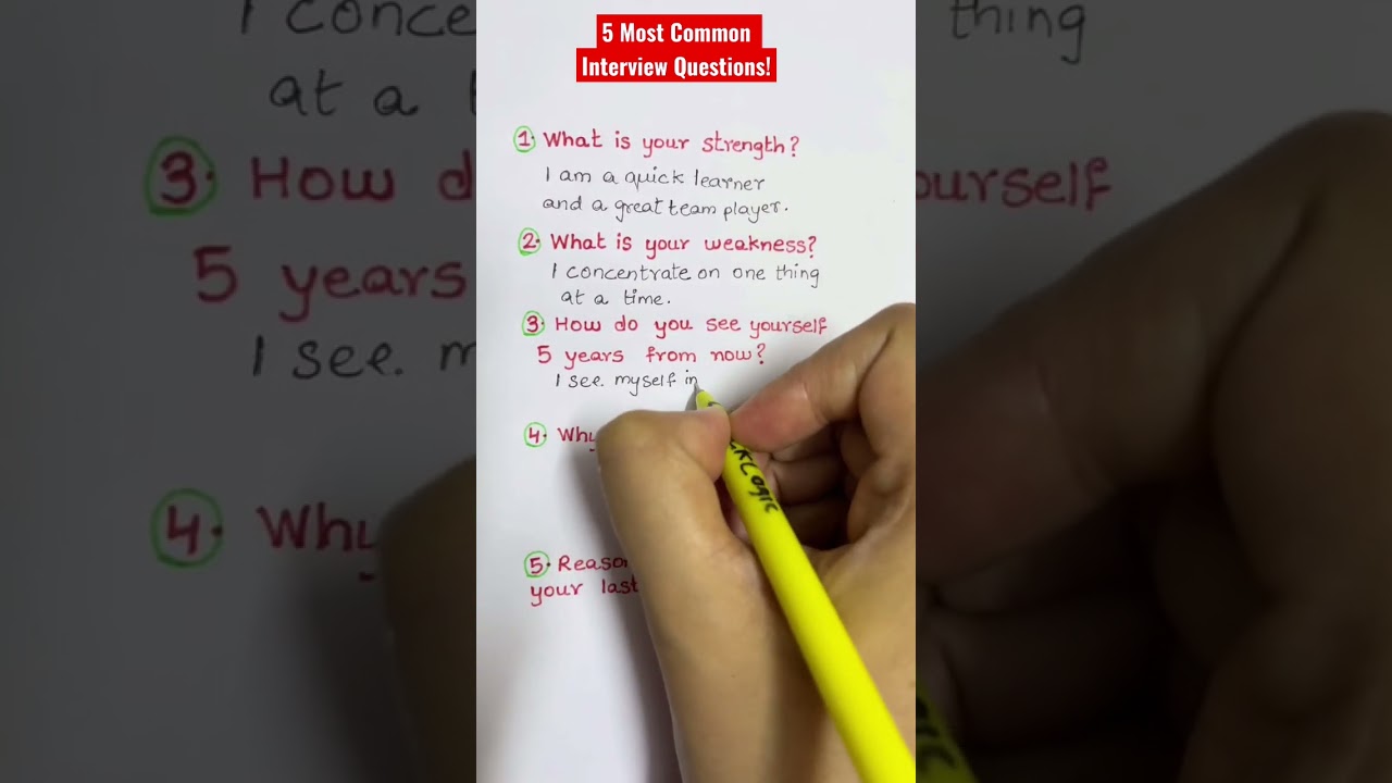 5 Most Common Interview Questions!