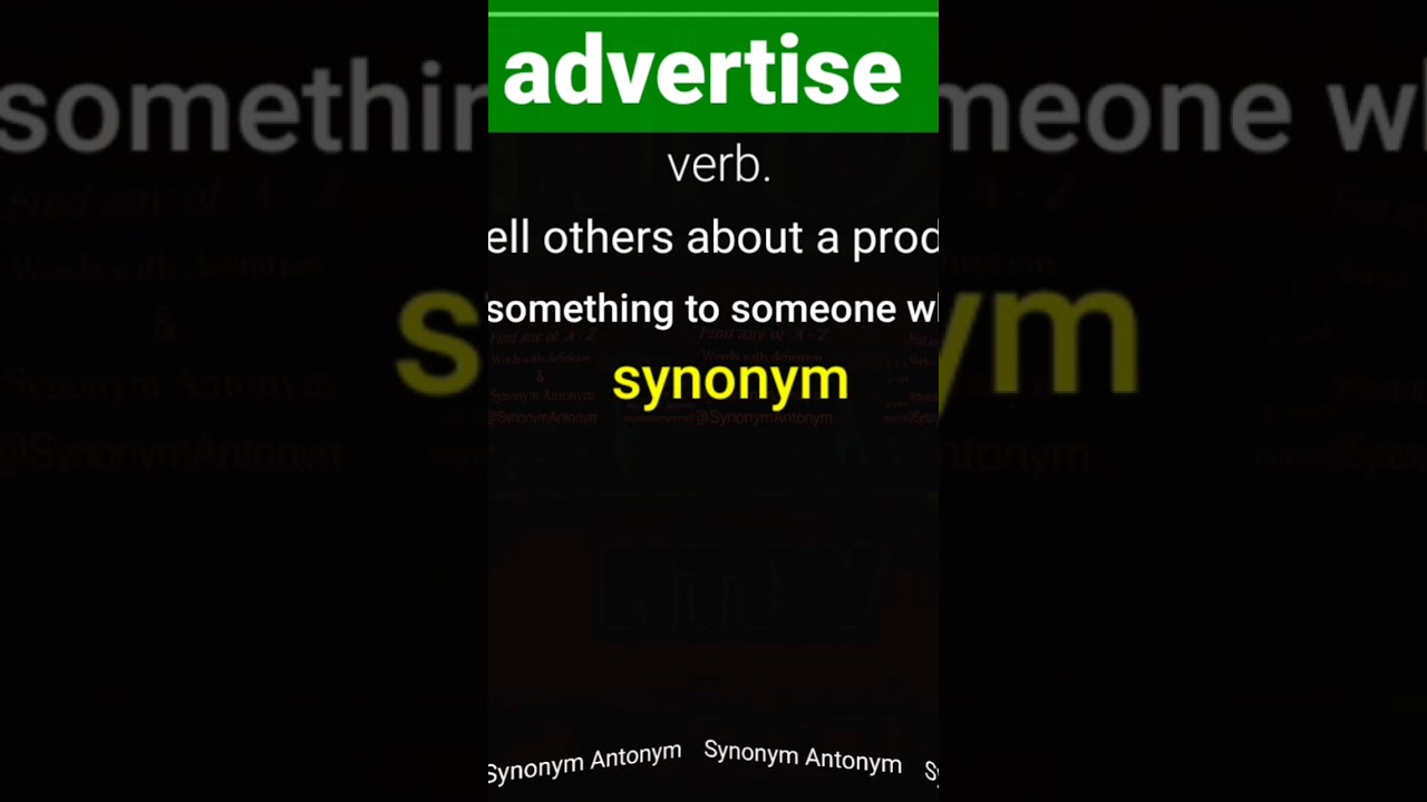advertise what is advertise | meaning of advertise #advertise #learnvocabulary ‎@SynonymAntonym 