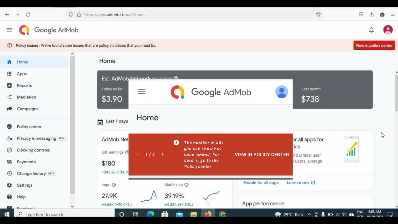 how much money i made with Amazon Affiliate vs Google Admob