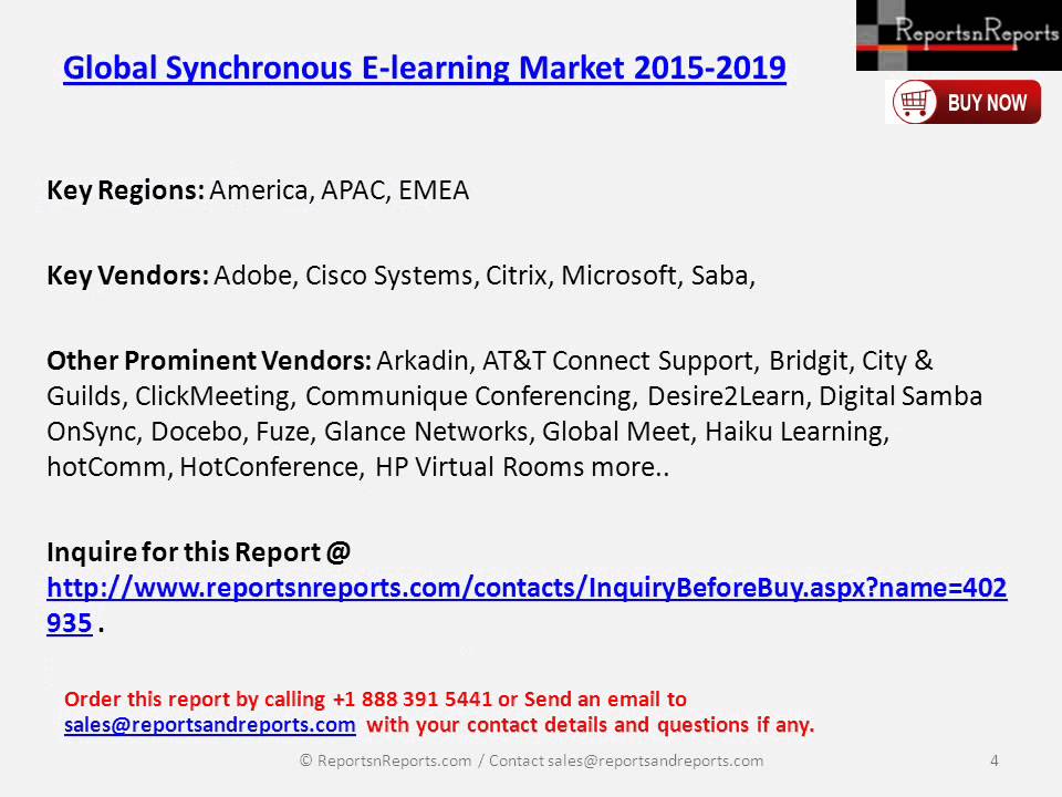 Global Synchronous E-learning Market Size & Forecast to 2019