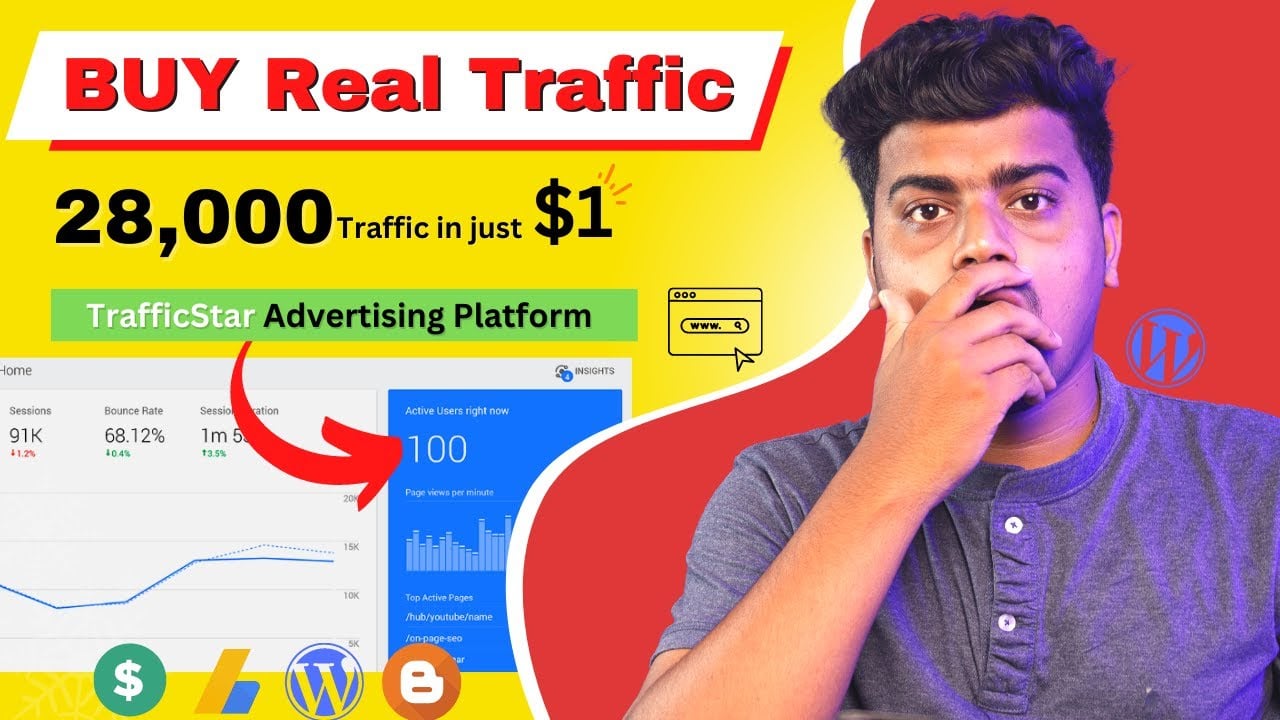 Get Cheap Website Traffic🔥Get 28,000 Website Visitors In Just $1 | TrafficStar | AdSense Arbitrage