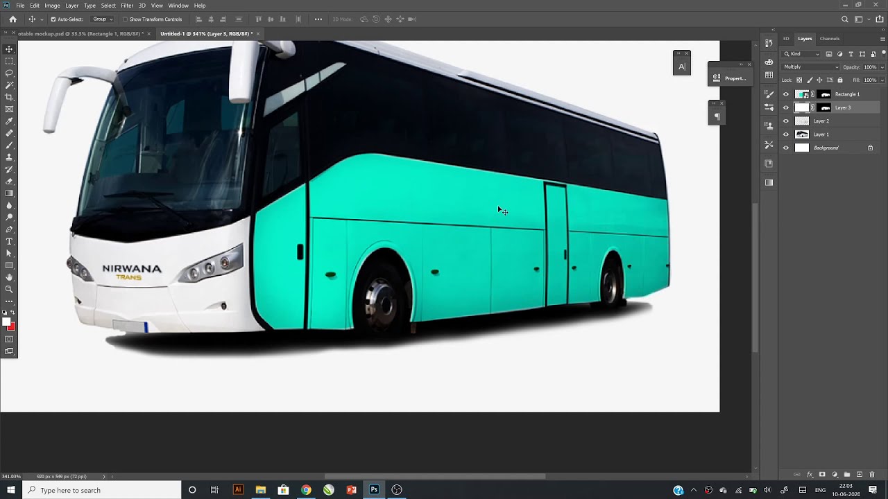 Bus Mockup Tutorial Photoshop