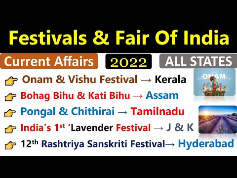 Festival & Fair Current Affairs 2022 | प्रमुख महोत्सव | All State's Festival Gk | Festival & Fair Gk