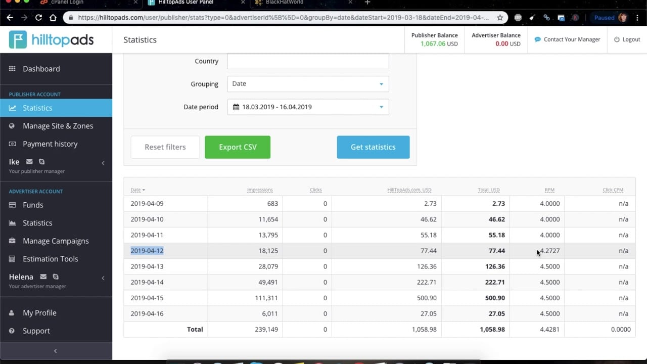 Hilltopads CPM Review