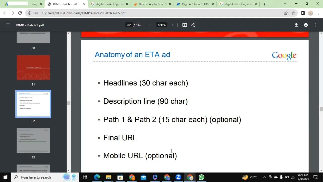 Number 10 Google Ads 30 Jul Ad copies session 4 Anatomy of an Ad 2