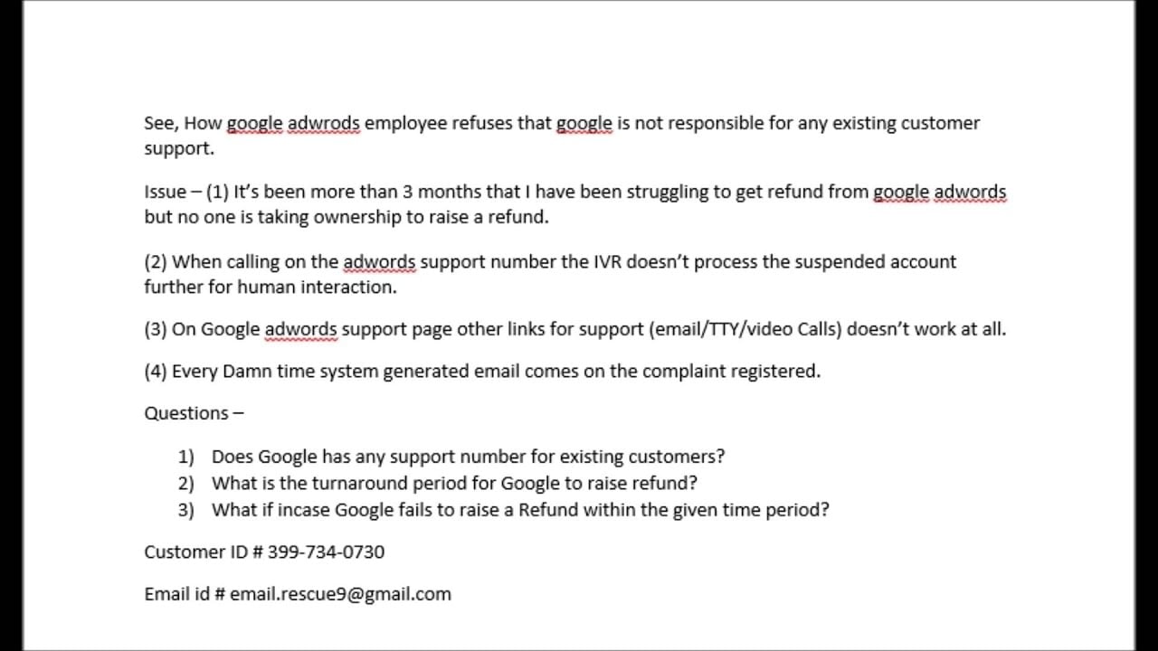 google adwords pissed off customer service