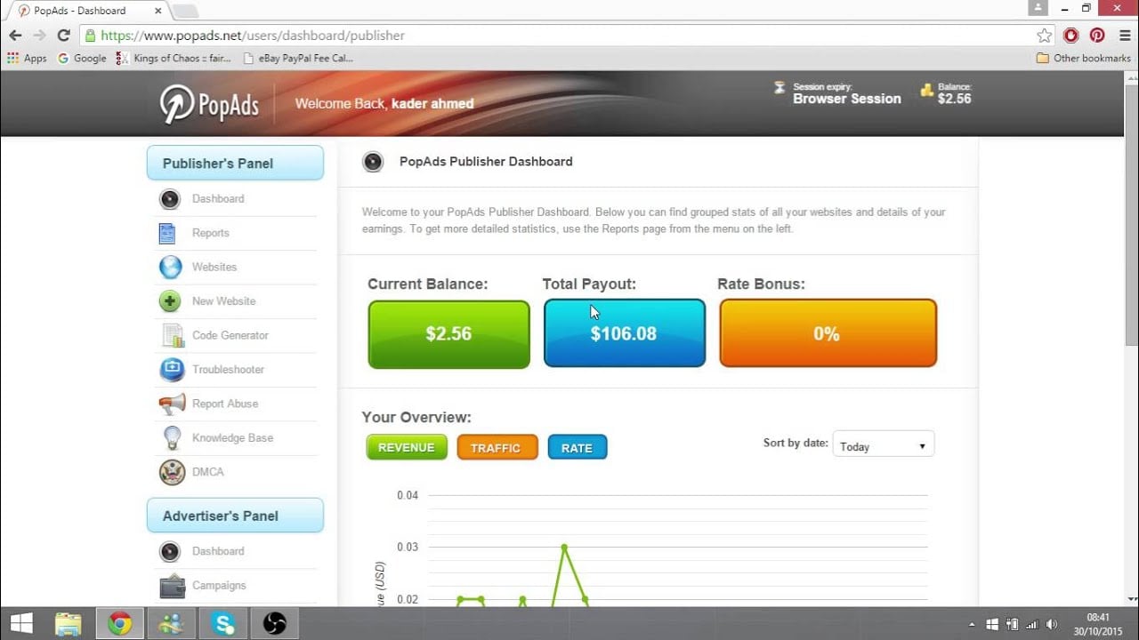 Popads CPM rate and review