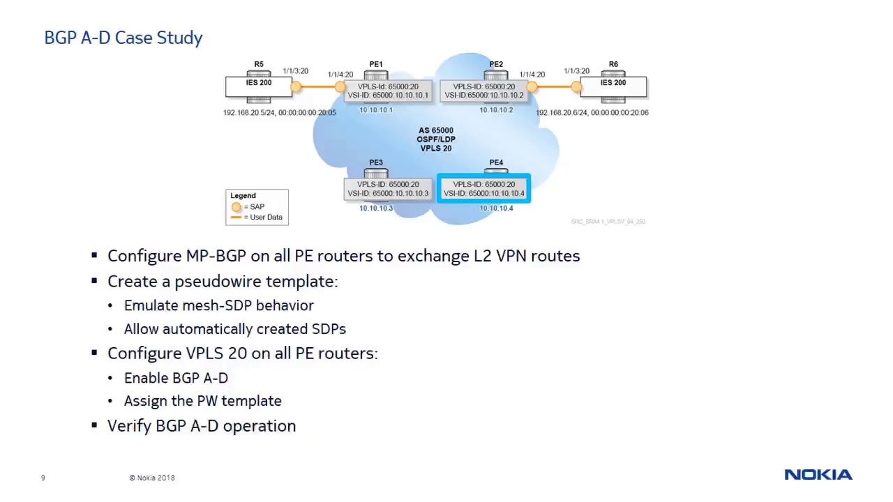 SRC Learning Essentials video series - BGP Auto-Discovery (A-D) in a VPLS