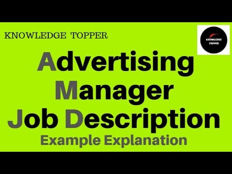 Advertising Manager Job Description | Advertising Manager Job Description Template and Example