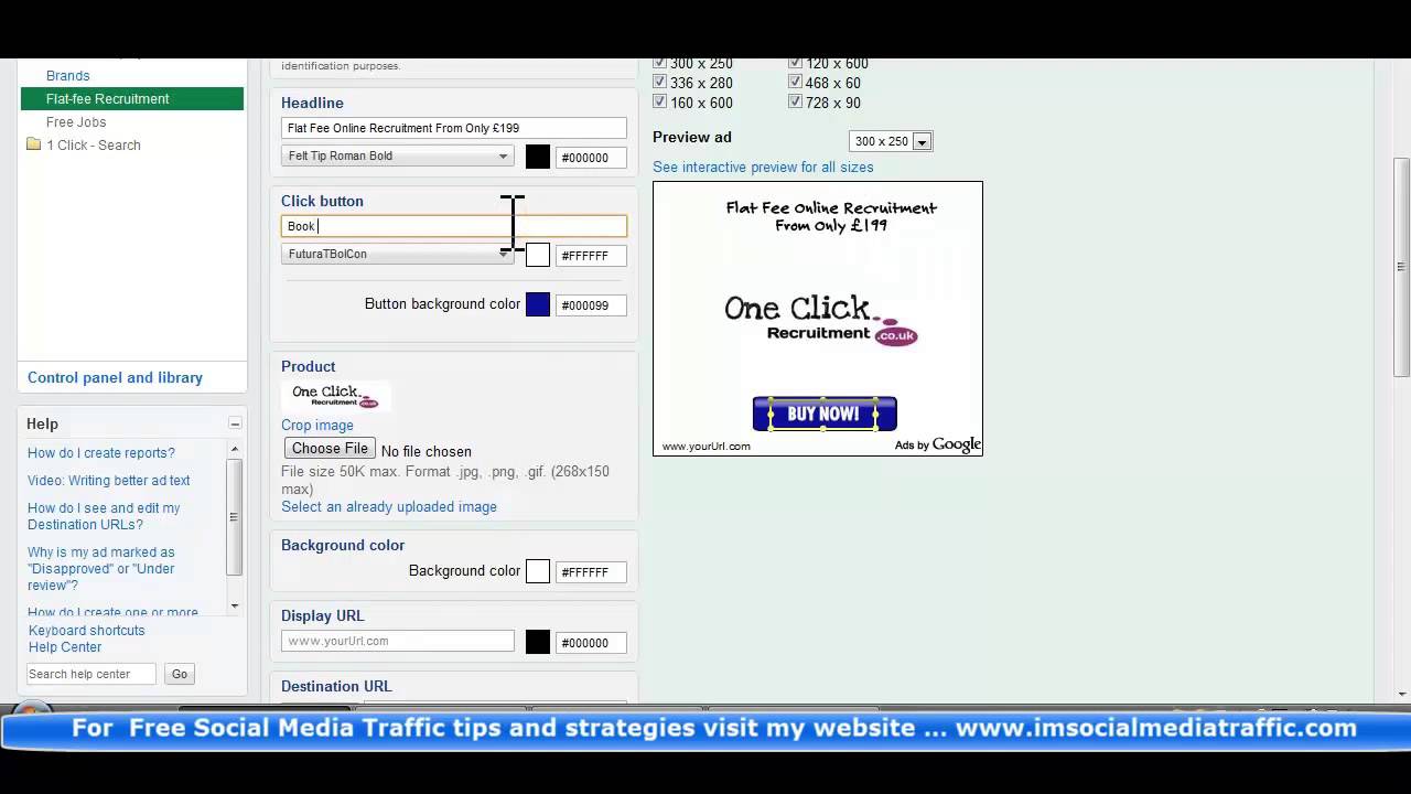 Create your own Google Adwords Display Banners & Buttons in 4 minutes