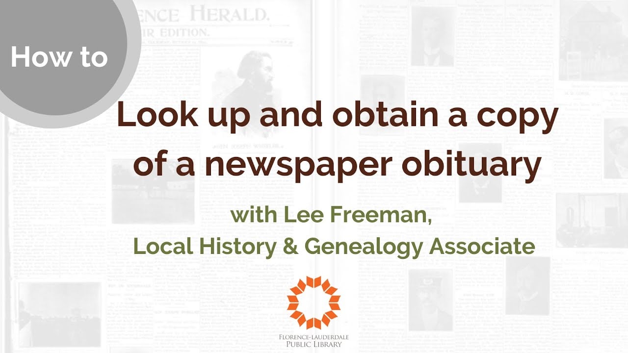 How to find and print an obituary