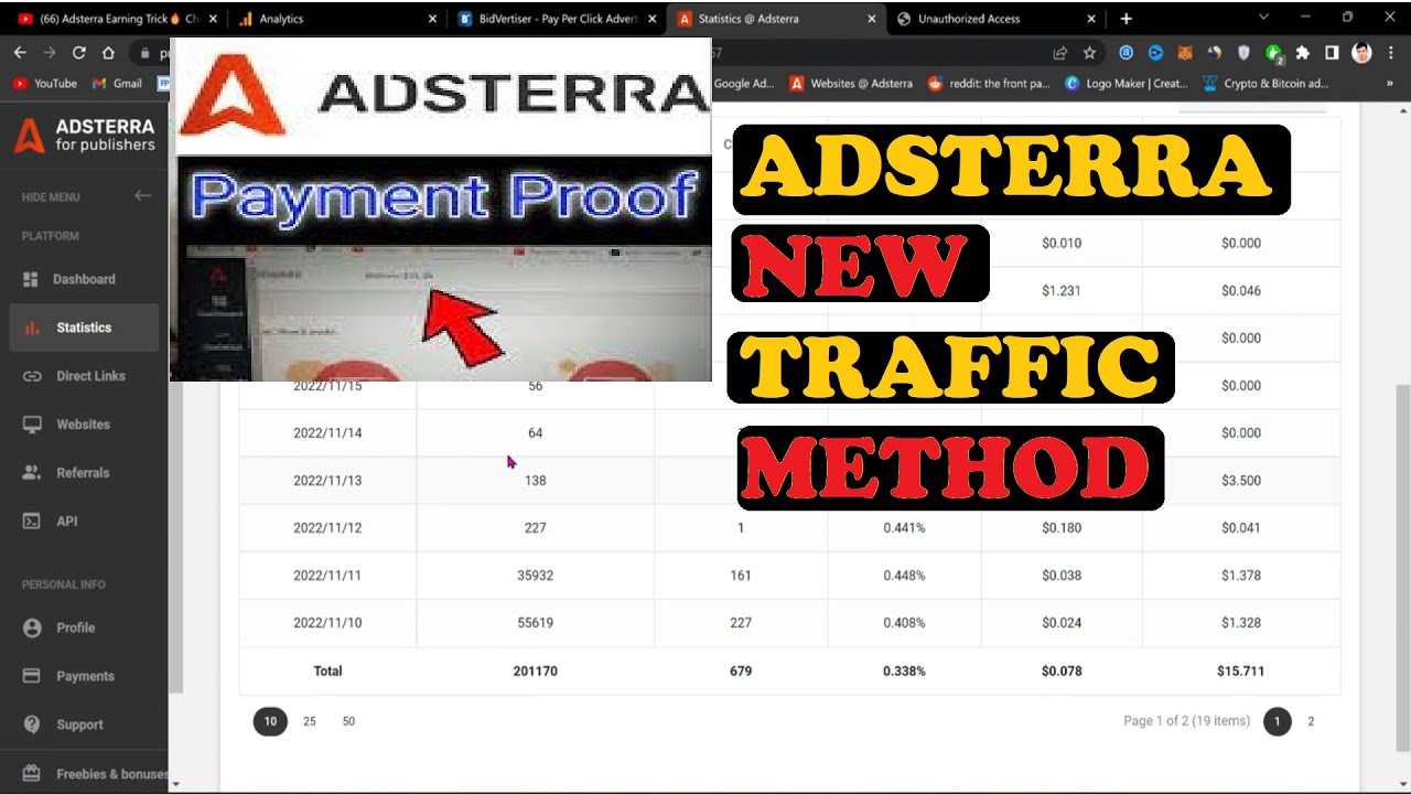 $16 Adsterra Earnings from New Traffic Arbitrage Method