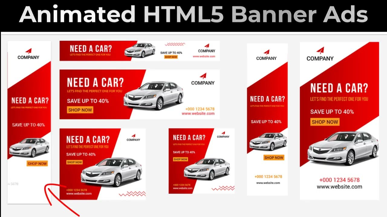 I will design attractive animated HTML5 banner ads | Web Banner Ads, Ads From Scratch, Google ads