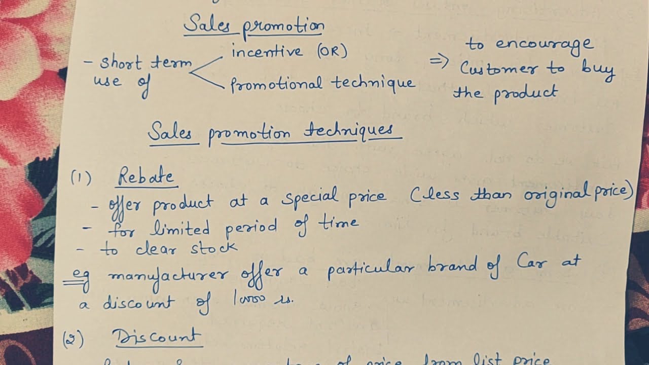 Sales promotion (meaning and techniques) class 12 business studies || marketing management