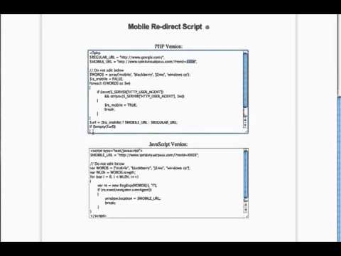 How To Install A Mobile Redirect