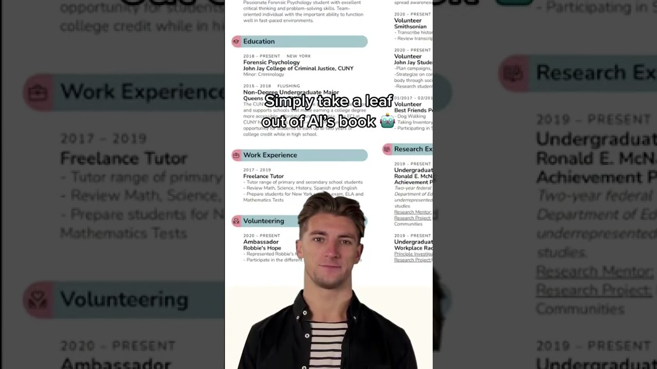 Make a resume with no experience🤖 #ai #artificialintelligence #resume #cv #education #business #ca