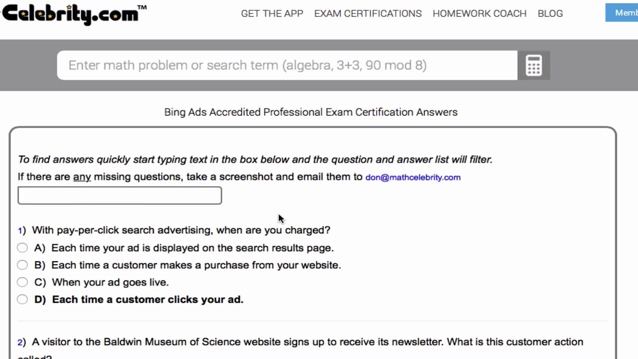Bing Ads Exam Certification
