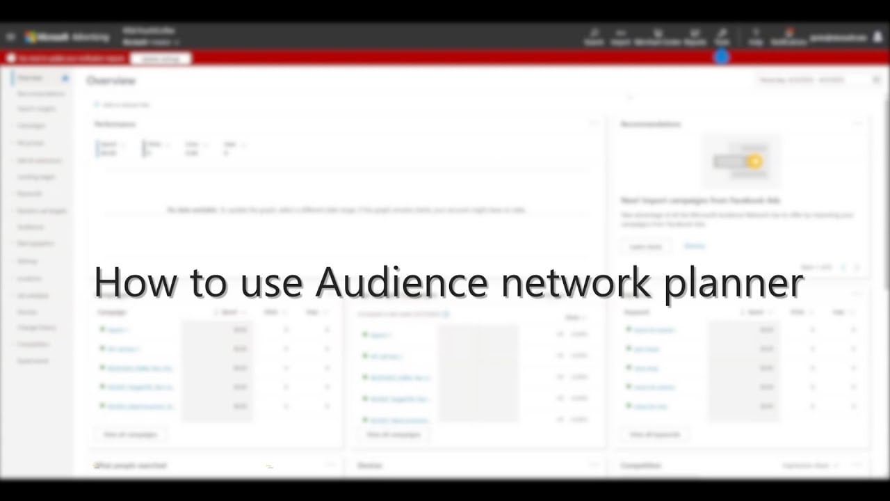 How To Use Audience Network Planner Demonstration | Microsoft Advertising