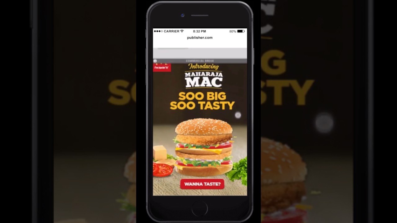 Spotlight Mobile Ad Format for McDonalds - FMCG | mCanvas India