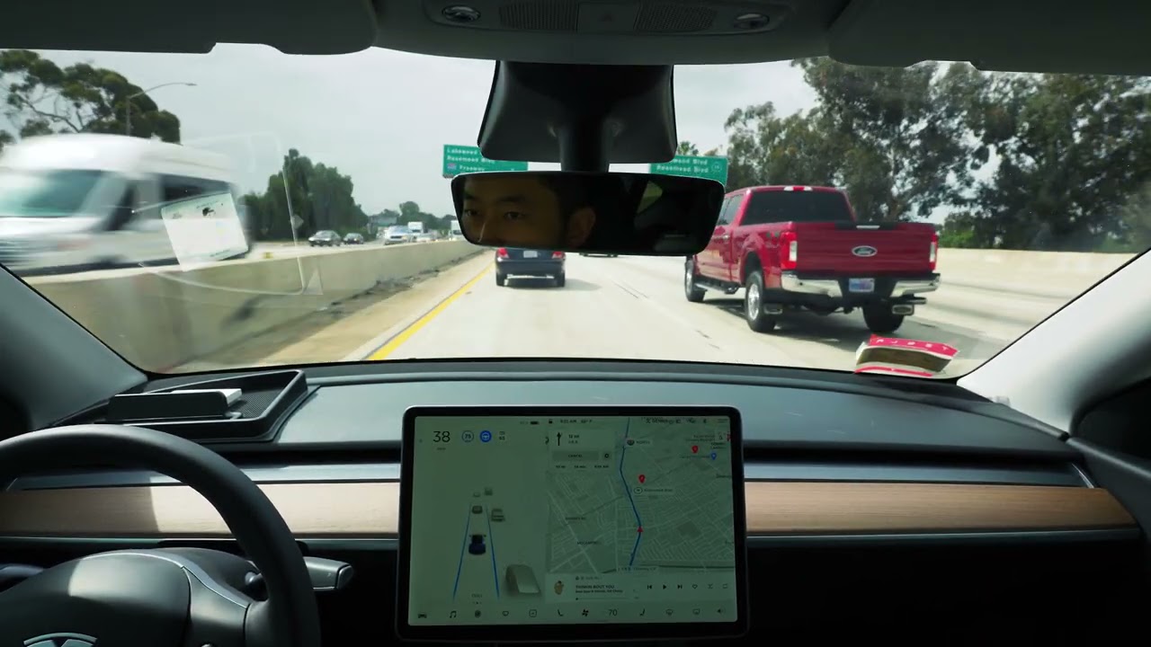 2021 Tesla Model Y Autopilot Los Angeles Rush Hour Traffic